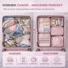 8er Set Kofferorganizer Pink Packtaschen mit Kosmetiktasche Produktbild-Vorschau 3