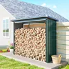 Outsunny Kaminholzregal Außen Stahl 213 x 66,5 x 150 cm Produktbild-Vorschau 2
