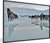 MuchoWow® Gerahmtes Poster Pferde - Eis - Schnee 90x60 cm - Produktbild-Vorschau 1