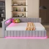 A modern bed with LED lighting in a room setting. Produktbild-Vorschau