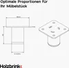 HOLZBRINK Möbelfüße 6 cm Metall Elfenbein 4 Stk. Ø42,4 mm – Produktbild-Vorschau 2