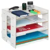 Organizér na stôl s úložnými priehradkami RD42750, biela Náhľad obrázku produktu 1