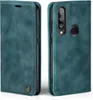 A teal flip case for a smartphone is shown from two angles. Produktbild-Vorschau