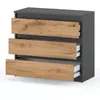 STIV Möbel | Kommode Grau Matt/Eiche Wotan 80x33,5x71,5 cm Produktbild-Vorschau 2