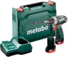 A Metabo PowerMaxx BS Basic Akku-Bohrschrauber set is displayed with its case, charger, and battery. Náhľad obrázku produktu
