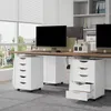 A white roll container with five drawers is shown under a desk. Produktbild-Vorschau