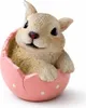 Osterdeko Hase im Ei aus Kunstharz – Dekofigur Rosa, 10 cm Produktbild-Vorschau 1