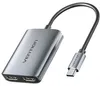 Vention Adattatore da USB-C a doppio HDMI MST 0,15 m Grigio Anteprima dell’immagine prodotto 1