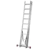 A silver multi-purpose ladder is shown standing diagonally against a white background. Podgląd zdjęcia produktu