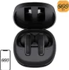 A pair of black QCY T13x TWS in-ear earbuds in their charging case, with a smartphone displaying the QCY logo in the lower left corner. Anteprima dell’immagine prodotto