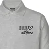 Huuraa Herren Polo Shirt Lehrer mit Herz S Sport Grey Bio Produktbild-Vorschau 2