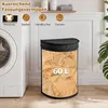 Koszyk na pranie z bambusa z pokrywą, pojemność 60 litrów. Podgląd zdjęcia produktu 4