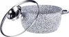 A speckled gray pot with a clear glass lid is shown against a white background. Produktbild-Vorschau