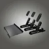 A set of black racing pedals and a mounting plate are displayed against a gradient gray background. Produktbild-Vorschau