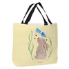 Mr. & Mrs. Panda Tote Bag Hase Blume - Gelb Pastell - Produktbild-Vorschau 2