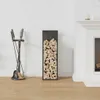 vidaXL Stojan na palivové dřevo černý 25x25x80 cm Ocel Náhled obrázku produktu 3