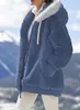 ASKSA Damen Fleecejacke Strickjacke Einfarbig Produktbild-Vorschau 2