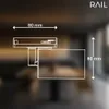 A diagram showing product dimensions overlaid on a blurry background. Produktbild-Vorschau