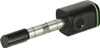 A product shot of a black and silver door lock insert with a green accent ring. Podgląd zdjęcia produktu