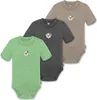 normani 3er Set Unisex Baby Merino Kurzarm-Strampler Produktbild-Vorschau 1