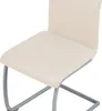 A close-up view of a beige chair with a gray metal frame. Produktbild-Vorschau