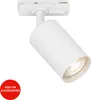 A white track light fixture is shown against a white background, with a red circular overlay in the bottom left corner. Náhľad obrázku produktu