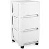 A white plastic rolling cabinet with three drawers against a white background. Produktbild-Vorschau