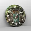 Wanduhr - Rund - Glasuhr - Tor Tür Grün - 30x30cm - Produktbild-Vorschau 4