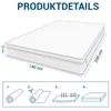 Matras 140x200 cm, hoogte 25 cm, 7-zone pocketveringmatras, Productafbeelding-voorbeeld 4