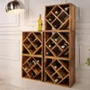 Massivholz Weinregal CUBUS 40cm braun Sheesham stone finish Produktbild-Vorschau 1