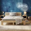Homestyle4u Drevená posteľ 140x200 s 2 zásuvkami Prírodná Náhľad obrázku produktu 3