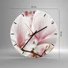 Wanduhr - Rund - Glasuhr - Zweig Magnolie Blume - 40x40cm - Produktbild-Vorschau 3