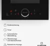 A close-up of an induction cooktop control panel with feature icons and text descriptions below. Produktbild-Vorschau