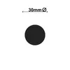 A black circle representing a magnet with a measurement indicator above it. Produktbild-Vorschau
