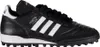 A side view of a black Adidas Mundial Team soccer shoe with white stripes and accents. Podgląd zdjęcia produktu