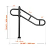 A black metal handrail with dimensions indicated by text overlays. Náhled obrázku produktu
