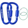 WEBBOMB® 2x Karabiner Haken mit Schraubverschluss 80mm BLAU Produktbild-Vorschau 1