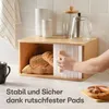 Praknu Boîte à pain grande en bois avec porte coulissante - Voir les images du produit 6