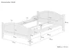 Einzelbett Kiefer weiß 120x200 Bettrahmen Singlebett Produktbild-Vorschau 6