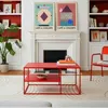 Tavolino 'Solund' in acciaio 90 x 60 x 45 cm rosso Anteprima dell’immagine prodotto 2