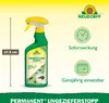 A product shot of a spray bottle with marketing information and icons. Produktbild-Vorschau