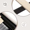 Close-up views of a bed frame, highlighting features like soundproofing and attachment mechanisms. Produktbild-Vorschau