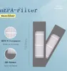 A marketing image showing two HEPA filters with text and measurements. Produktbild-Vorschau