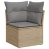 6-tlg. Garten-Sofagarnitur mit Kissen Beige Poly Rattan Produktbild-Vorschau 6