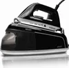 A black and silver steam iron station. Produktbild-Vorschau