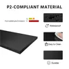 Marketing image showing features of a black shelf. Produktbild-Vorschau