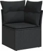 vidaXL 6-tlg. Garten-Sofagarnitur mit Kissen Schwarz Poly Produktbild-Vorschau 5