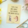 Mr. & Mrs. Panda Postkarte Hase Igel - Gelb Pastell - Produktbild-Vorschau 2