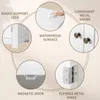 Collage of close-up images highlighting features of a white cabinet. Produktbild-Vorschau