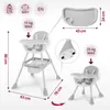 Diagrams and measurements of a baby high chair. Anteprima dell’immagine prodotto